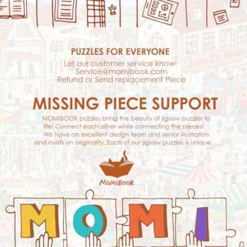 1000 Piece Puzzle for Adults, MOMIBOOK Jigsaw Puzzles of Vintage Village Town, Painting Image Funny Puzzle for Women, Toys & Game Puzzle, Hobbies for Birthday Christmas