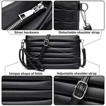 Small Crossbody Shoulder Bag for Women, Trendy Simple Shoulder Purses, Clutch Wallet with Wristlet Strap…