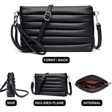Small Crossbody Shoulder Bag for Women, Trendy Simple Shoulder Purses, Clutch Wallet with Wristlet Strap…