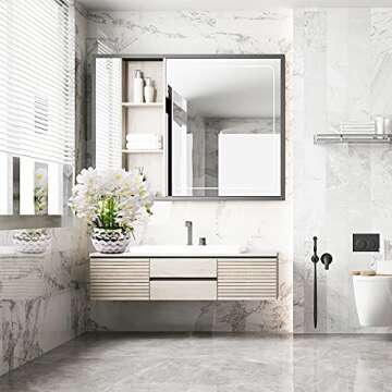 Fleanil Faux Orchid Flowers with Silver Ceramic Vase