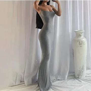 Women’s Sexy Hollow Out Maxi Dress - Elegant Halter Cami