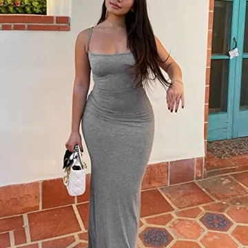 Women’s Sexy Hollow Out Maxi Dress - Elegant Halter Cami