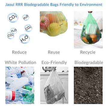 Small Garbage Bags 2.6 Gallon Biodegradable Trash Bags for Bathroom Office, Recycling Eco-Friendly Trash Can Liner with Strong Tear & Leak Resistant, Green, 80 Cts