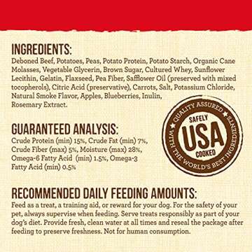 Merrick Lil’ Plates Grain Free Small Dog Treats, Natural Training Treats For Small Dogs, Bitty Beef Recipe - 5 oz. Pouch