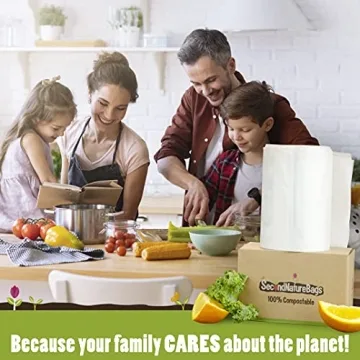 Second Nature Bags - 10L Certified Compostable Kitchen Waste, 100 Count
