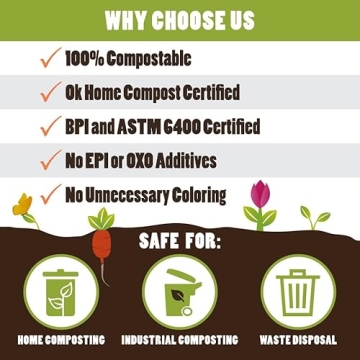 Second Nature Bags - 10L Certified Compostable Kitchen Waste, 100 Count