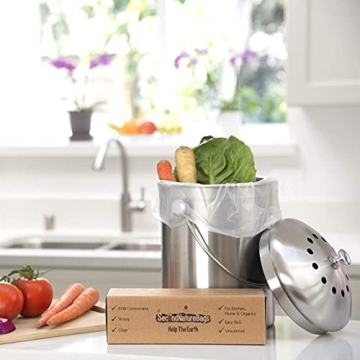 Second Nature Bags - 10L Certified Compostable Kitchen Waste, 100 Count