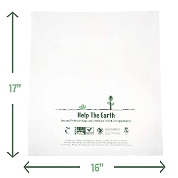 Second Nature Bags - 10L Certified Compostable Kitchen Waste, 100 Count
