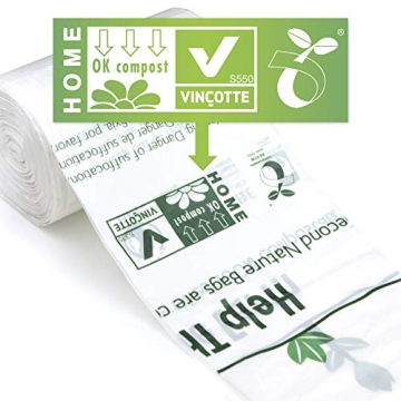 Second Nature Bags - 10L Certified Compostable Kitchen Waste, 100 Count