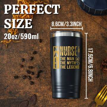 Onebttl Male Nurse Gifts - Black Gold Tumbler