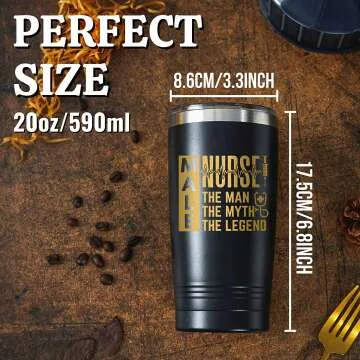 Onebttl Male Nurse Gifts - Black Gold Tumbler