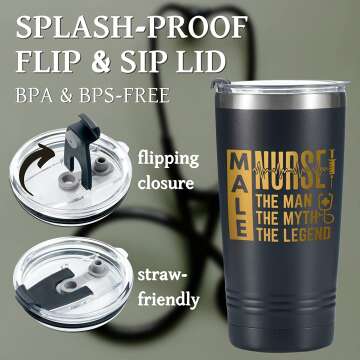 Onebttl Male Nurse Gifts - Black Gold Tumbler