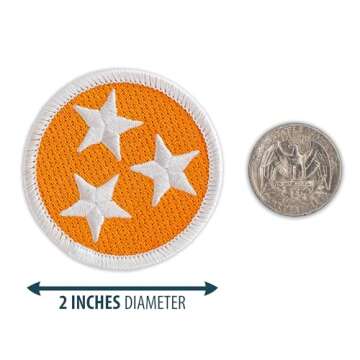 Orange Tennessee Tristar Patch - Durable 2" Embroidered Patch