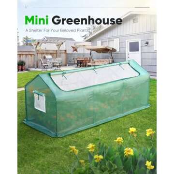 Quictent Portable Mini Cloche Greenhouse w/ Elevated Bottom, Large U-Shaped Zipper Mesh Door & 2 Sid...