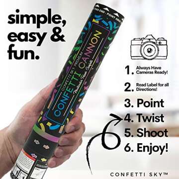 Confetti Sky 12 Inch Confetti Cannons – Party Poppers for All Occasions!