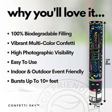 Confetti Sky 12 Inch Confetti Cannons for Every Celebration