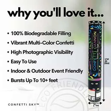 Confetti Sky 12 Inch Confetti Cannons for Every Celebration