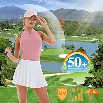 LastFor1 Women’s Golf Polo Sleeveless Shirt - UV Protection Athletic Top