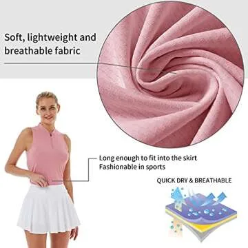 LastFor1 Women’s Golf Polo Sleeveless Shirt - UV Protection Athletic Top