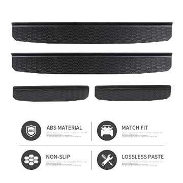 Door Sill Guards Entry Scuff Plate Cover Door Sill Guards Entry Scuff Plate Cover for Wrangler Accessories(for 2018-2022 JL JLU & 2020-2022 JT (Black)
