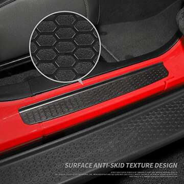 Door Sill Guards Entry Scuff Plate Cover Door Sill Guards Entry Scuff Plate Cover for Wrangler Accessories(for 2018-2022 JL JLU & 2020-2022 JT (Black)