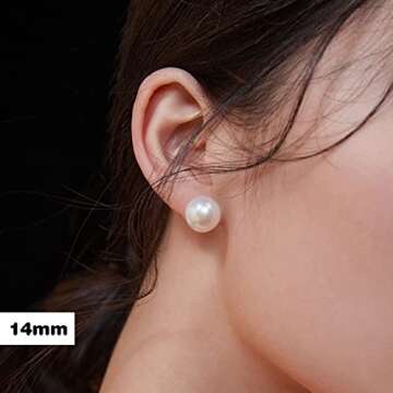 Big Pearl Earrings for Women - Oversized Classic Statement