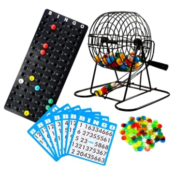 Regal Bingo Deluxe Bingo Game Set with 8" Wheel Cage for Family Fun