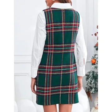 Stylish Women's Plaid Christmas Dress for Festive Occasions