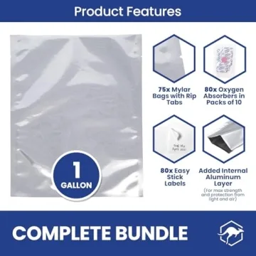 Wallaby 75x Mylar Bag Bundle for Long Term Food Storage