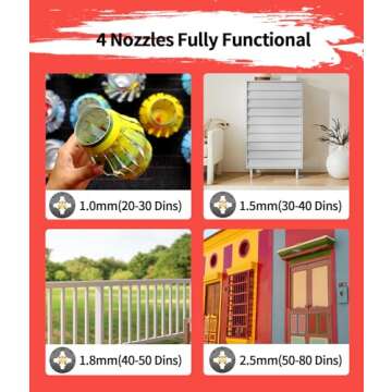 Paint Sprayer for Milwaukee 18V Battery 48-11-1850, HVLP Spray Paint Gun with 4 Nozzles and 1000ml Container for House Painting Interior and Exterior/Wood/Walls/Fence(Not Included Battery)