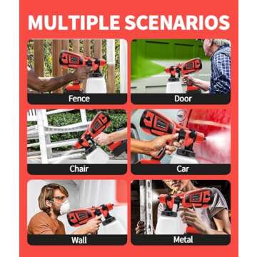 Paint Sprayer for Milwaukee 18V Battery 48-11-1850, HVLP Spray Paint Gun with 4 Nozzles and 1000ml Container for House Painting Interior and Exterior/Wood/Walls/Fence(Not Included Battery)