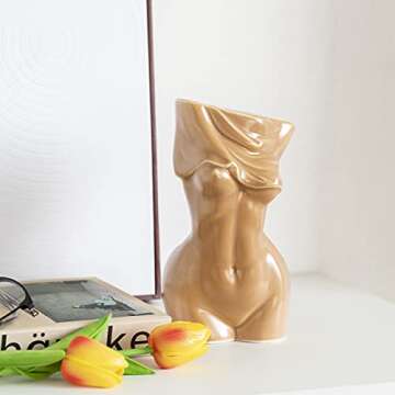 Feminine Body Vases,Feminine Curve Vases,Unique Undressing Look,Decorative Vases, Creative Floral Va...