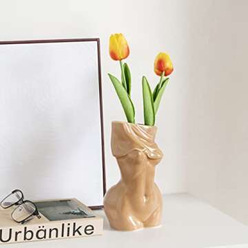 Feminine Body Vases,Feminine Curve Vases,Unique Undressing Look,Decorative Vases, Creative Floral Vases,Ceramic Vases for Modern Bohemian Home Decoration