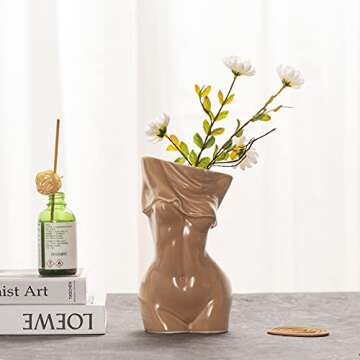 Feminine Body Vases,Feminine Curve Vases,Unique Undressing Look,Decorative Vases, Creative Floral Vases,Ceramic Vases for Modern Bohemian Home Decoration