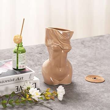 Feminine Body Vases,Feminine Curve Vases,Unique Undressing Look,Decorative Vases, Creative Floral Vases,Ceramic Vases for Modern Bohemian Home Decoration