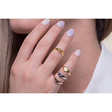 Elegant Heart-shaped Solid Gold Ring for Women