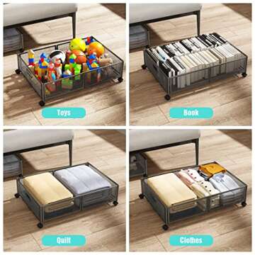 Durable BIETCR Under Bed Storage with Wheels - Organize!