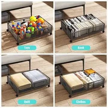 Durable BIETCR Under Bed Storage with Wheels - Organize!