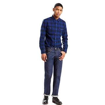 Levi's Men's 501 Original Fit Jeans (Also Available in Big & Tall), (New) Rinse, 38W x 36L
