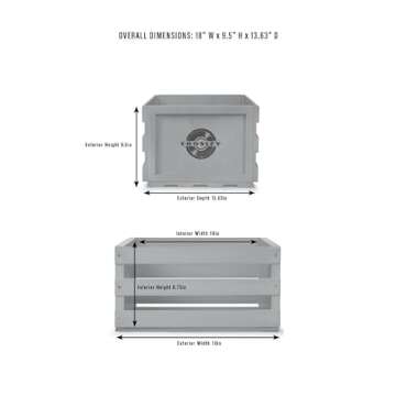 Crosley AC1004A-NA Record Storage Crate Holds up to 75 Albums, Natural