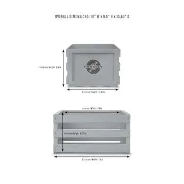 Crosley AC1004A-NA Record Storage Crate Holds up to 75 Albums, Natural