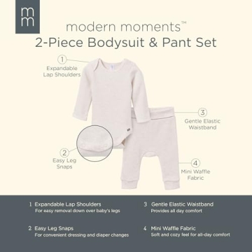 Unisex Long Sleeve Bodysuit and Pant Set for Infants