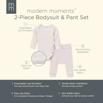 Unisex Long Sleeve Bodysuit and Pant Set for Infants