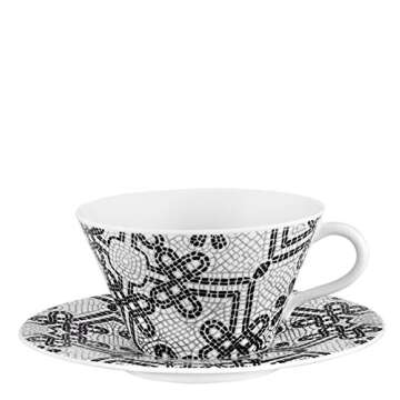 Vista Alegre Porcelain Portuguese Cobblestone Tea Cups & Saucers Set of 2