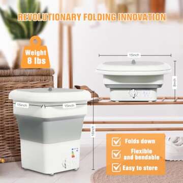 qagwotuv Mini Portable Washing Machine for Compact Living