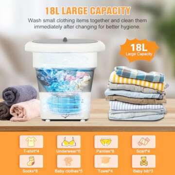 qagwotuv Mini Portable Washing Machine for Compact Living