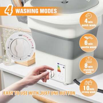 qagwotuv Mini Portable Washing Machine for Compact Living