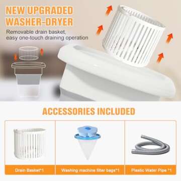 qagwotuv Mini Portable Washing Machine for Compact Living