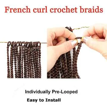 Stylish 8 Packs French Curl Crochet Braids for Women