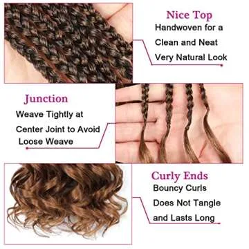 Stylish 8 Packs French Curl Crochet Braids for Women